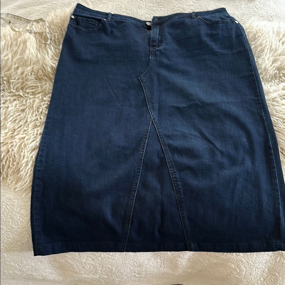 Women's Denim Skirt - Dark Blue